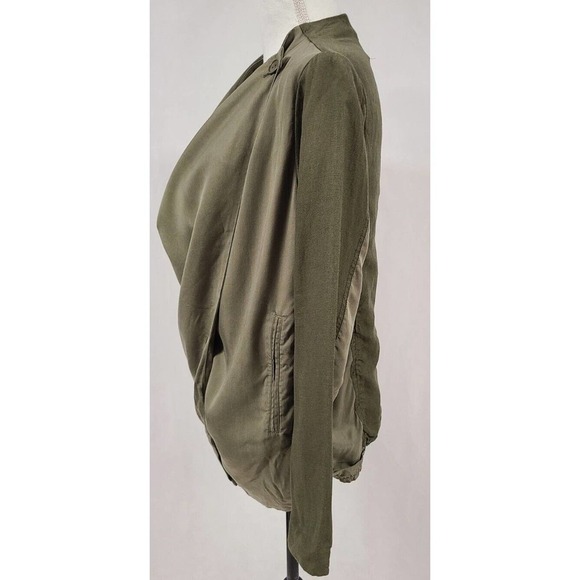 BLANKNYC Drape Front Cardigan Jacket Olive Green Linen Blend Women's Size XS EUC - Picture 3 of 9